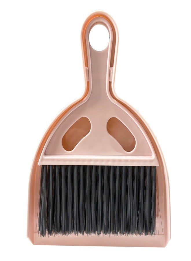 NBGYTECH Mini Broom and Dustpan Set Small Broom with Dustpan Combo Set Portable Cleaning Tools for Home Office RV Learning Camping (Pink) - Image 1